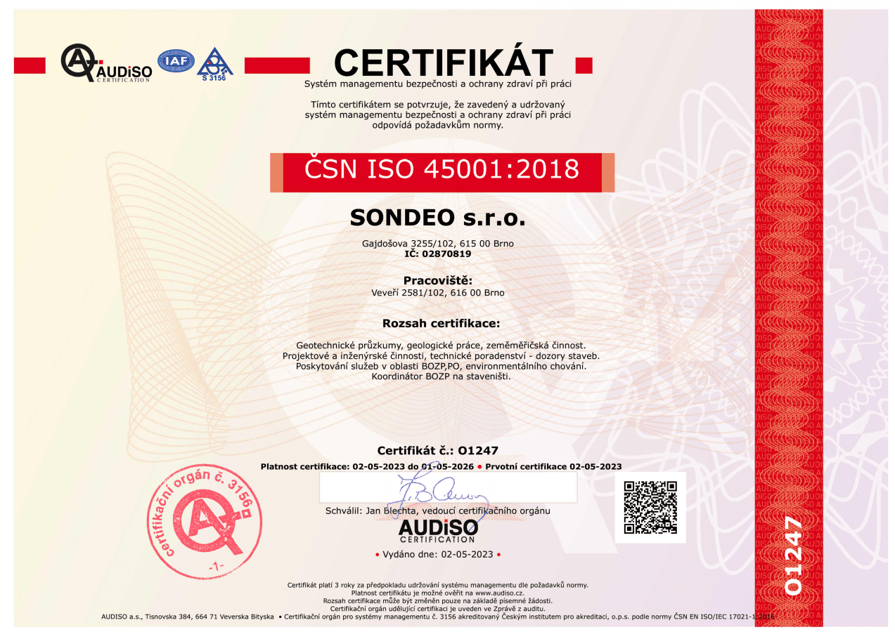 Certifikát SONDEO 4