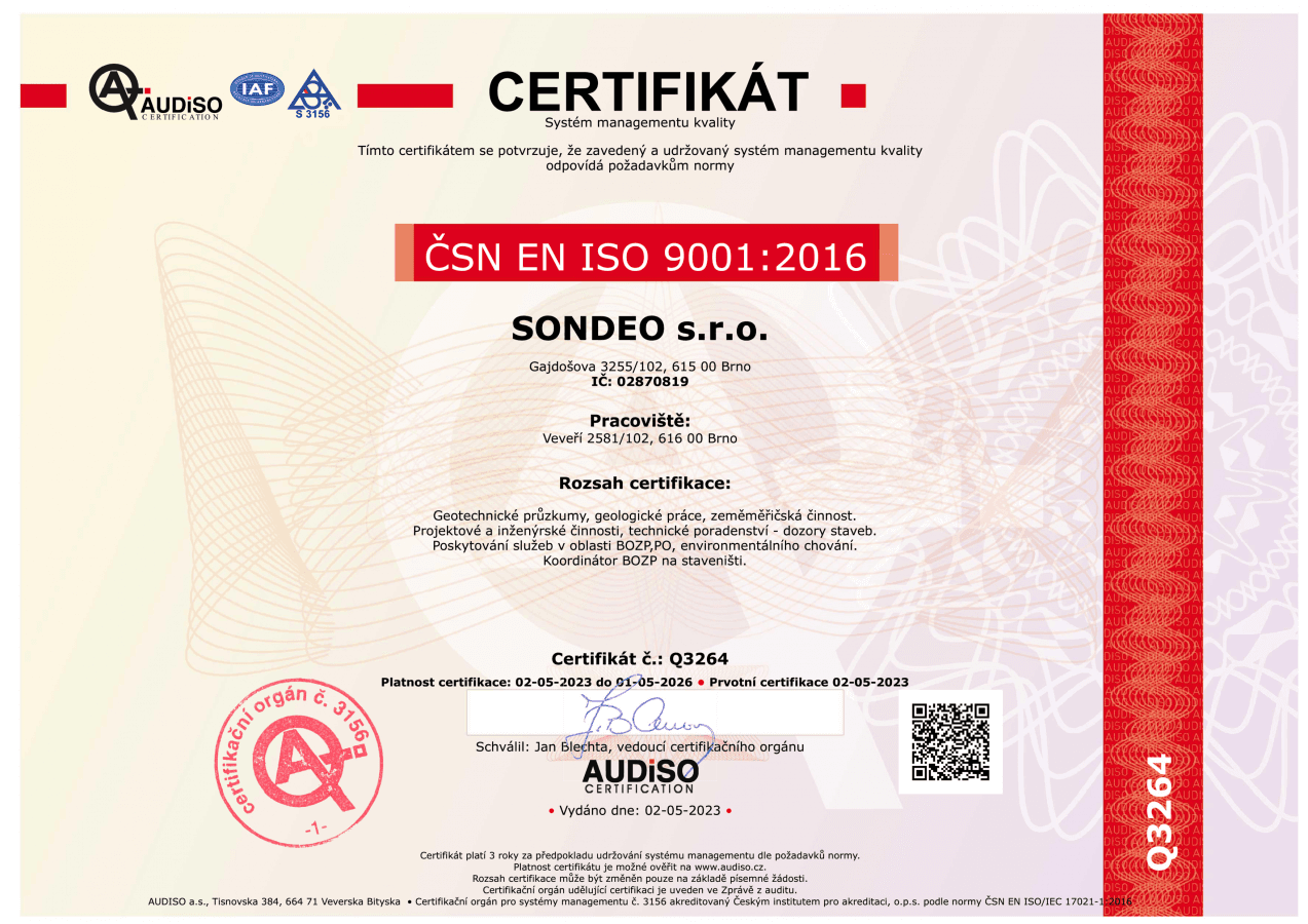 Certifikát SONDEO 5